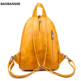 Women Leather Backpacks High Bagpack Ladies Female Pack Rucksacks For Girls