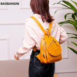 Women Leather Backpacks High Bagpack Ladies Female Pack Rucksacks For Girls