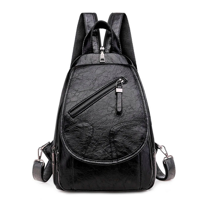 Women Leather Backpacks High Bagpack Ladies Female Pack Rucksacks For Girls