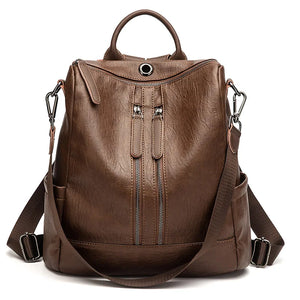 Women Leather Backpacks High Rucksacks Girls Travel Bagpack Ladies Sac Dos