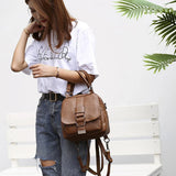 Vintage Women Leather Backpacks Handbags Travel Bagpack School Bags