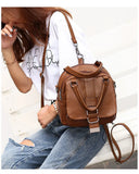 Vintage Women Leather Backpacks Handbags Travel Bagpack School Bags