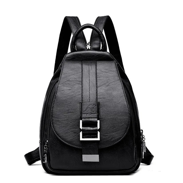 Women Leather Backpacks Vintage Female Shoulder Bag Sac a Dos Travel Ladies Bagp