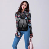 Women Leather Backpacks Vintage Female Shoulder Bag Sac a Dos Travel Ladies Bagp