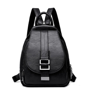 Women Leather Backpacks Vintage Female Shoulder Bag Sac a Dos Travel Ladies Bagp