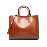 Women Leather Bags Famous Brands Handbag Casual Female Bag Trunk Tote