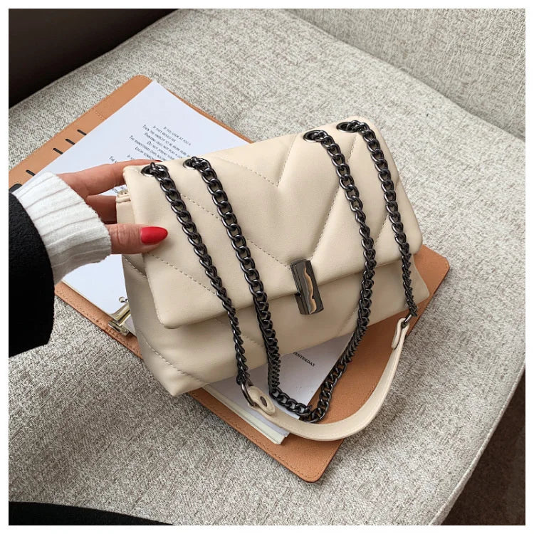 Women Leather Chain Shoulder Bag Messenger Purses Handbag
