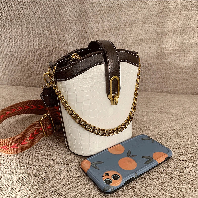 Women Leather Handbags Bucket Shoulder Bag Crossbody Vintage Sac A Main