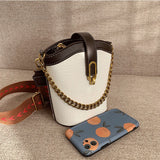Women Leather Handbags Bucket Shoulder Bag Crossbody Vintage Sac A Main