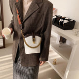 Women Leather Handbags Bucket Shoulder Bag Crossbody Vintage Sac A Main