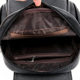 Women Leather Backpack High Capacity School Bag for Teenager Girls