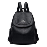 Women Leather High Capacity Backpacks Girls School Bag Travel Backpack