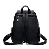 Women Leather Backpack High Capacity School Bag for Teenager Girls