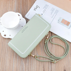 Women Leather Large Capacity Messenger Purse Solid Zipper Shoulder Bag