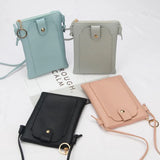 Women Leather Messenger Bag Mini Cell Cellphone Pouch Student Crossbody Case
