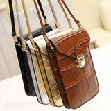 Women Leather Messenger Bag Mini Cell Cellphone Pouch Student Crossbody Case