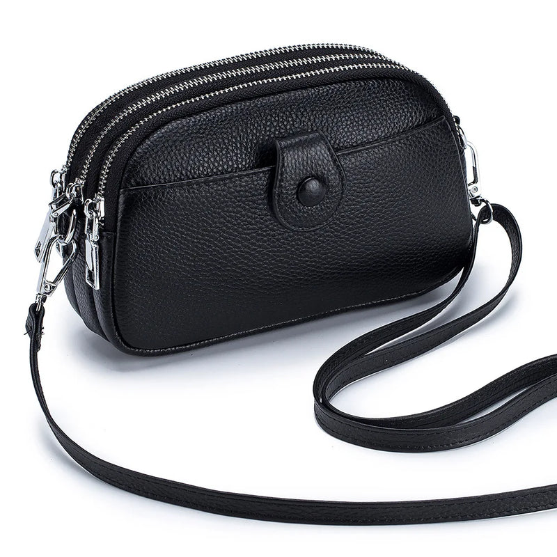 Women Leather Mobile Phone Bag Mini Messenger Bag Ladies Shoulder Bag