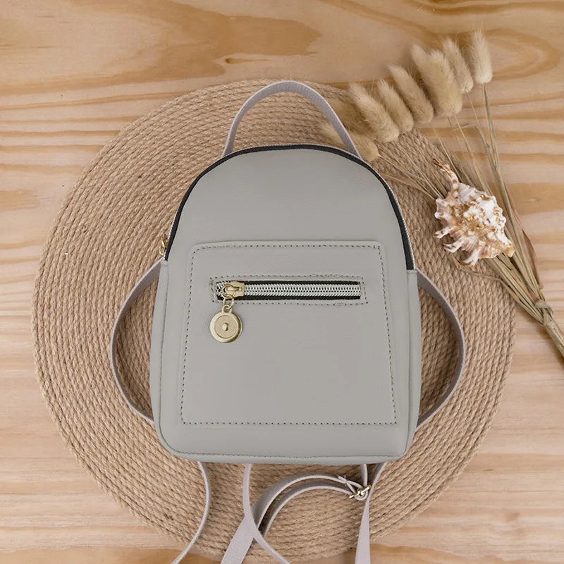 Women PU Leather Mini Backpack Lightweight Waterproof Daybag for Female