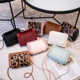 Leather Plush Shoulder Bag Leopard Crossbody Messenger Handbag