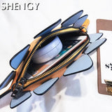 Women Leather Shoulder Bag Dinosaur Model Funny Small Personalized Bag