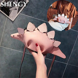 Women Leather Shoulder Bag Dinosaur Model Funny Small Personalized Bag