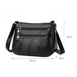 Women Leather Shoulder Bag Multi-pocket Mother Female Zipper Crossbody Handbags