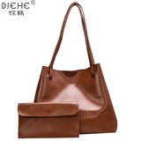 Vintage Leather Shoulder Bag Crossbody Messenger Handbag Purse Brown