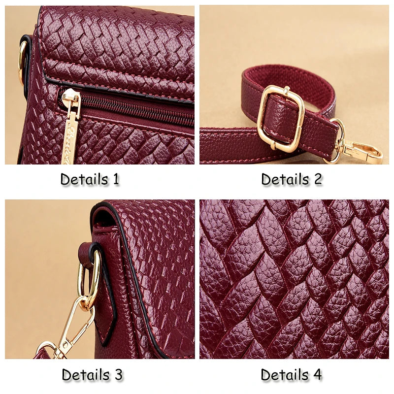 Women Leather Shoulder Messenger Bags Handbags Sac A Main Female Vintage Crossbo