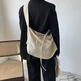 Women Bandage Crossbody Bag Canvas Shoulder Bag Student Bag