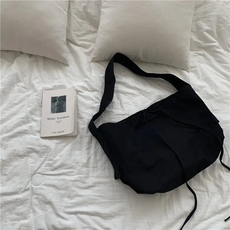 Women Leisure Crossbody Bag Canvas Shoulder Bag Messenger Bag Student Bag