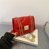 Crossbody Bag PU Leather Shoulder Bag Rivet Lock Messenger Bag