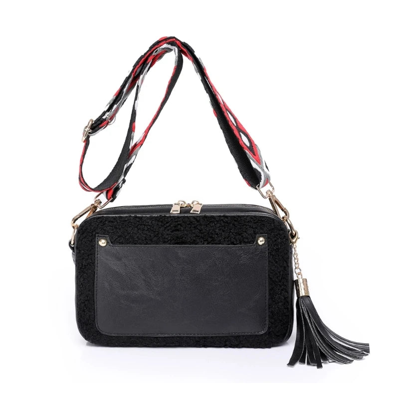 Leopard Guitar Strap Crossbody Bag Shoulder Handbag Winter Purse for Girls