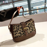 Leopard Print PU Leather Shoulder Bag Vintage Ladies Purse Handbags