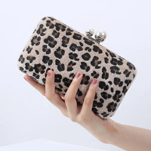Leopard Print Evening Bag Wedding Cocktail Party Clutch