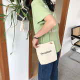 Women Letter Canvas Handbags Girl Harajuku All Match Messenger Bag Student