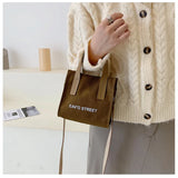 Women Letters Print Canvas Tote Bag Crossbody Money Bag Classic Messenger Bag