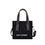 Women Letters Print Canvas Tote Bag Crossbody Money Bag Classic Messenger Bag