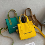 Women Letters Print Canvas Tote Bag Crossbody Money Bag Classic Messenger Bag