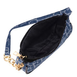Women Letters Printing Denim Shoulder Bag Chain Small Purse Handbags