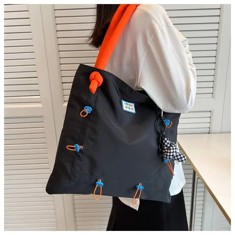 Women Light Shopping Bag Girl Nylon Cloth Shoulder Bag Environmental Storage