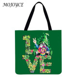 Linen Pattern Handbag Large Capacity Tote Shoulder Bag