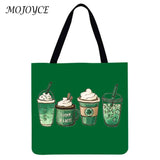 Linen Pattern Handbag Large Capacity Tote Shoulder Bag