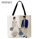 Mothers Printed Linen Shopper Bag Reusable Tote