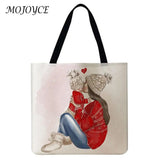 Mothers Printed Linen Shopper Bag Reusable Tote