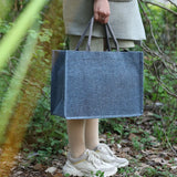 Women Linen Tote Bag Large Capacity Handbag Shopping Bag Solid Casual Beach Bag