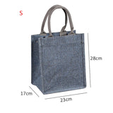Women Linen Tote Bag Large Capacity Handbag Shopping Bag Solid Casual Beach Bag