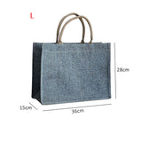 Women Linen Tote Bag Large Capacity Handbag Shopping Bag Solid Casual Beach Bag