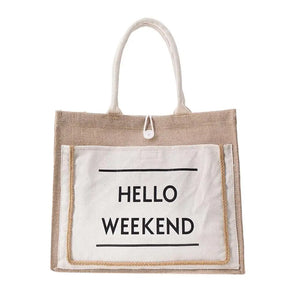 Women Linen Tote Casual Shoulder Bags Lady Print Handbags