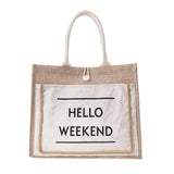 Women Linen Tote Casual Shoulder Bags Lady Print Handbags