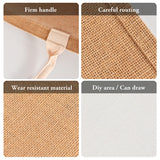 Letter Print Women Linen Tote Large Capacity Handbag Shoulder Bag